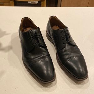 Johnston & Murphy cap toe black dress shoes